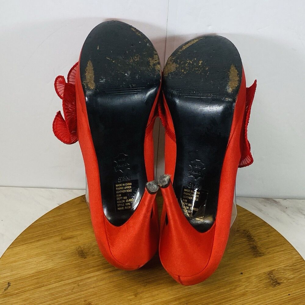Bakers Red Stilettos Peep Toe Size 8.5M - Picture 6 of 6